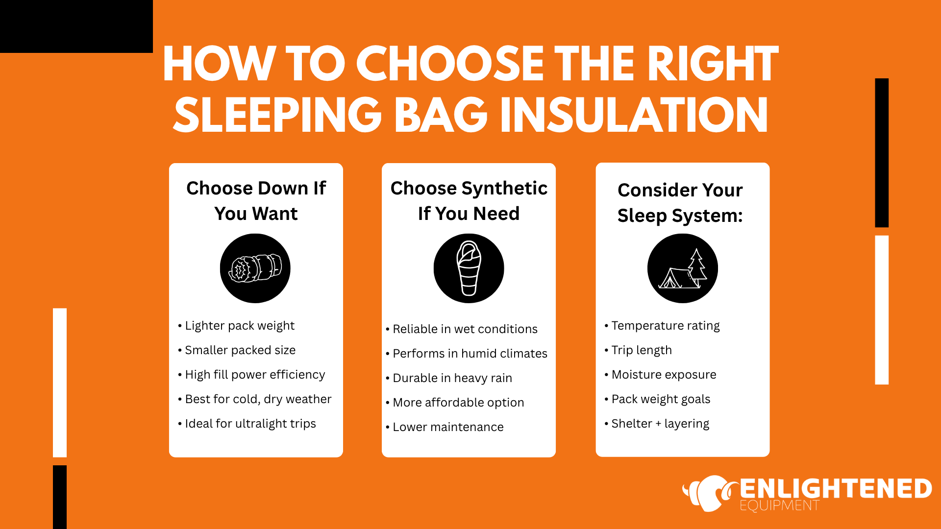 how to choose the right slepeing bag insulation summary of how to choose the right sleeping bag insulation type - Choosing what down, choosing what synthetic, considering your sleepy system